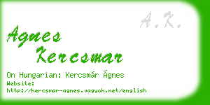 agnes kercsmar business card