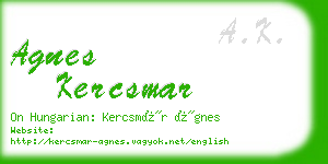 agnes kercsmar business card